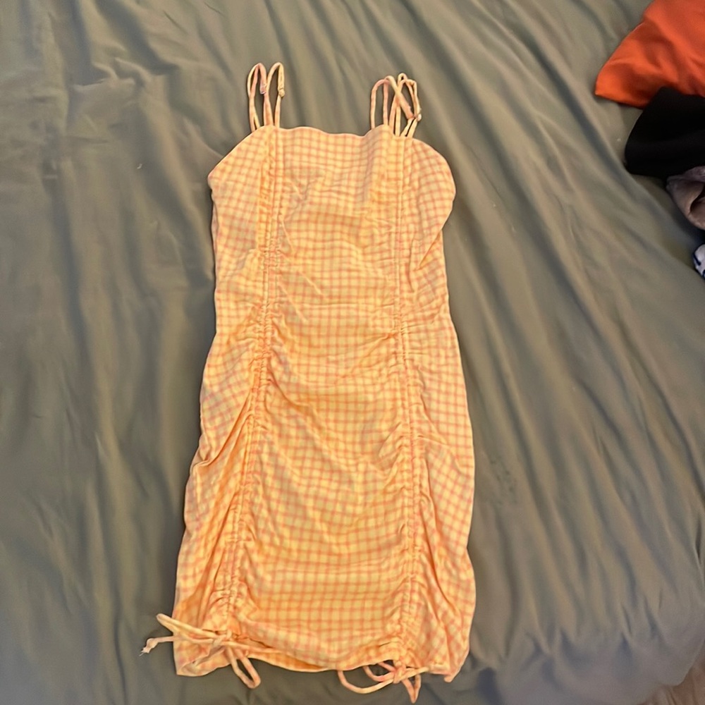 Women’s Yellow & Pink Checkered Dress, size XS